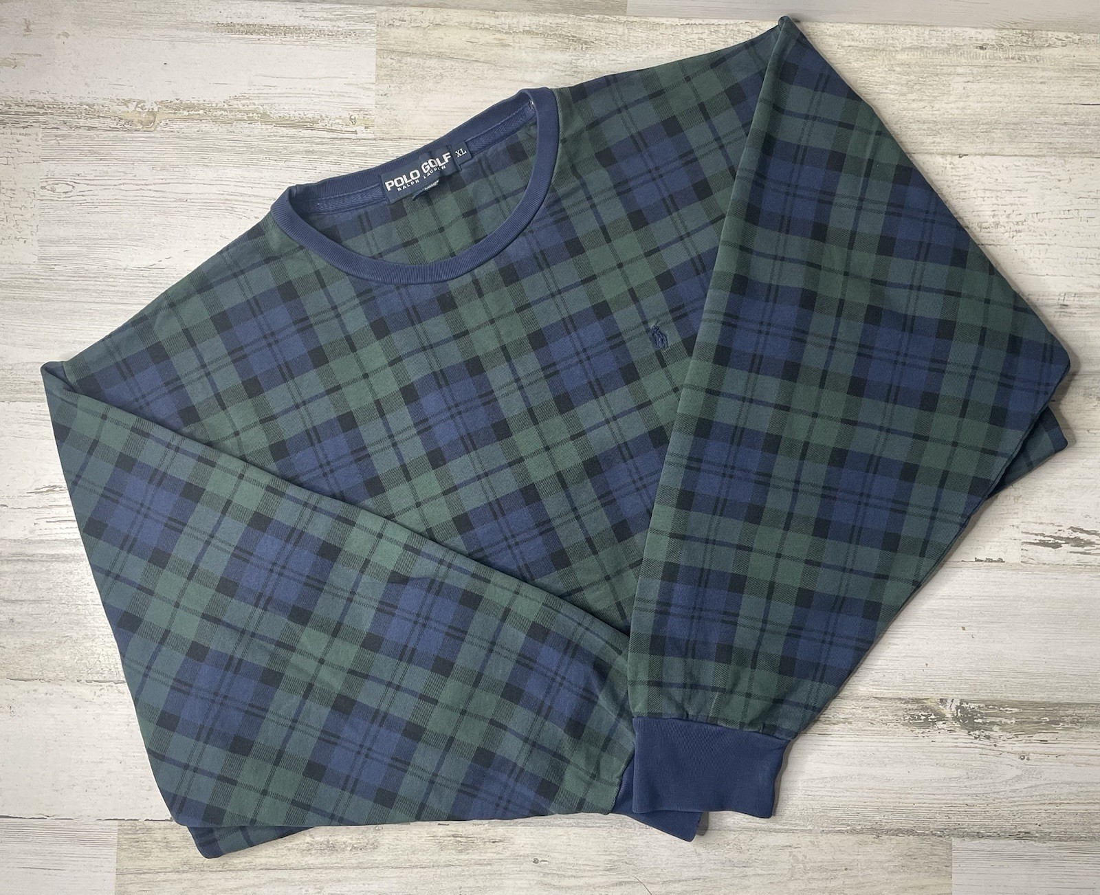 Vintage 90s Polo Golf Ralph Lauren Crewneck Sweatshirt Plaid Men’s Size: XL EUC!