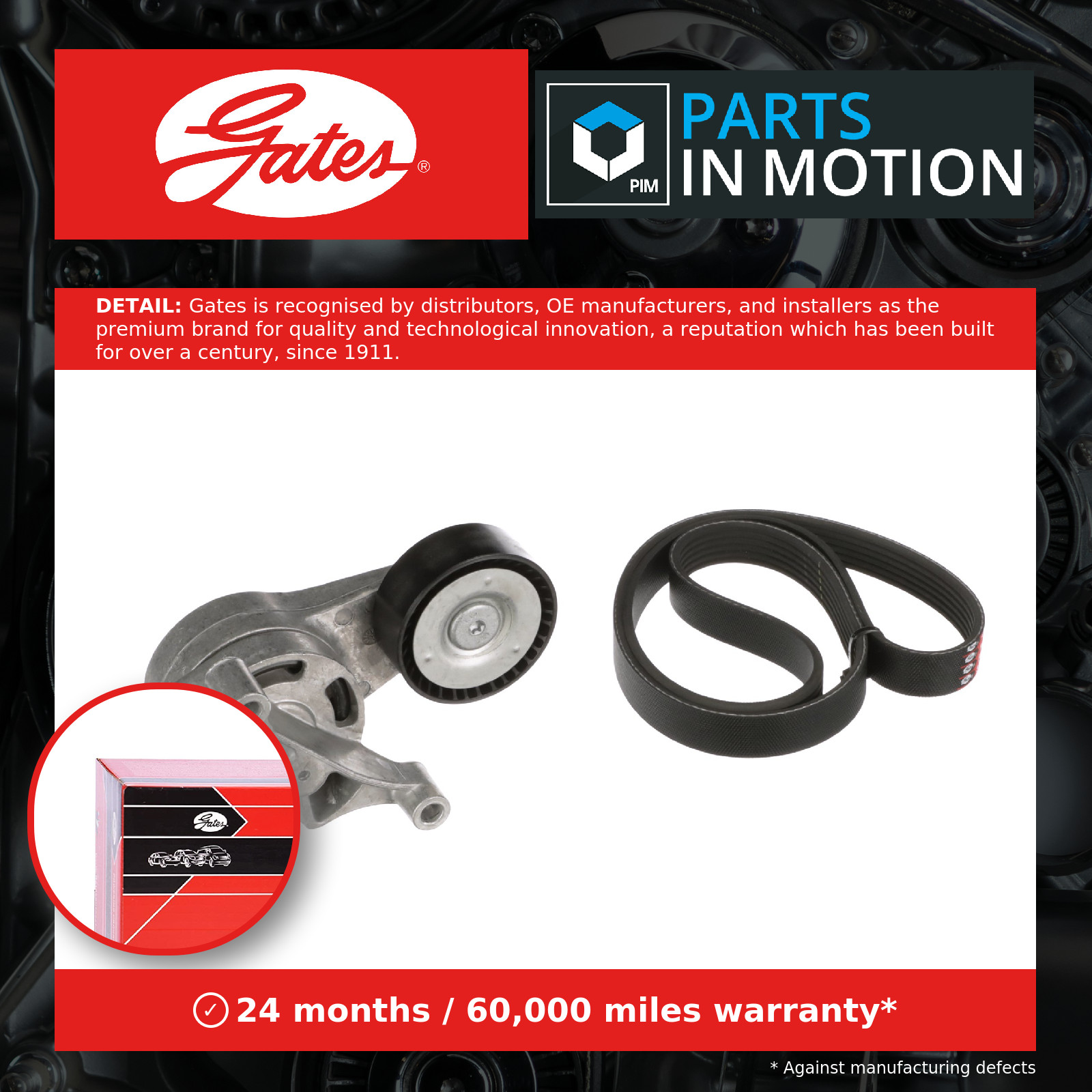 Multi-ribbed V-belt kit K146PK1053 GATES for VW AUDI SEAT SKODA - Image 4