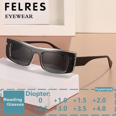 Square Frame Tinted Reading Glasses For Women Outdoor Shade Presbyopic Glasses