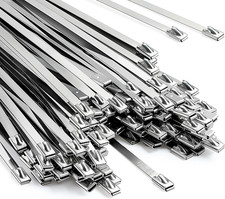 150PCS Heavy Duty Zip Ties 200 Pounds Tensile Strength 11.8Inch Metal Zip Ties A