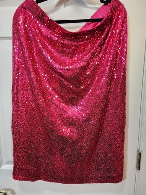 Lane Byrant Hot Pink Sequin Party Skirt Sz 16 