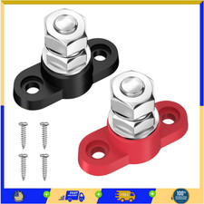 Joinfworld Power Distribution Block 12V 3/8" Single Stud Bus Bar M10 Insulated..