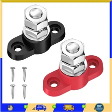 Joinfworld Power Distribution Block 12V 3/8" Single Stud Bus Bar M10 Insulated..