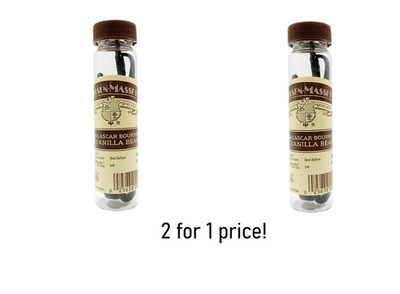 2 X Nielsen-Massey Madagascar Bourbon Vanilla Beans for Baking and Cooking