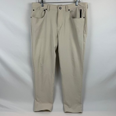 FOURLAPS Mens Chino Pants Beige Stretch 34x30 Recycled Polyester Spandex