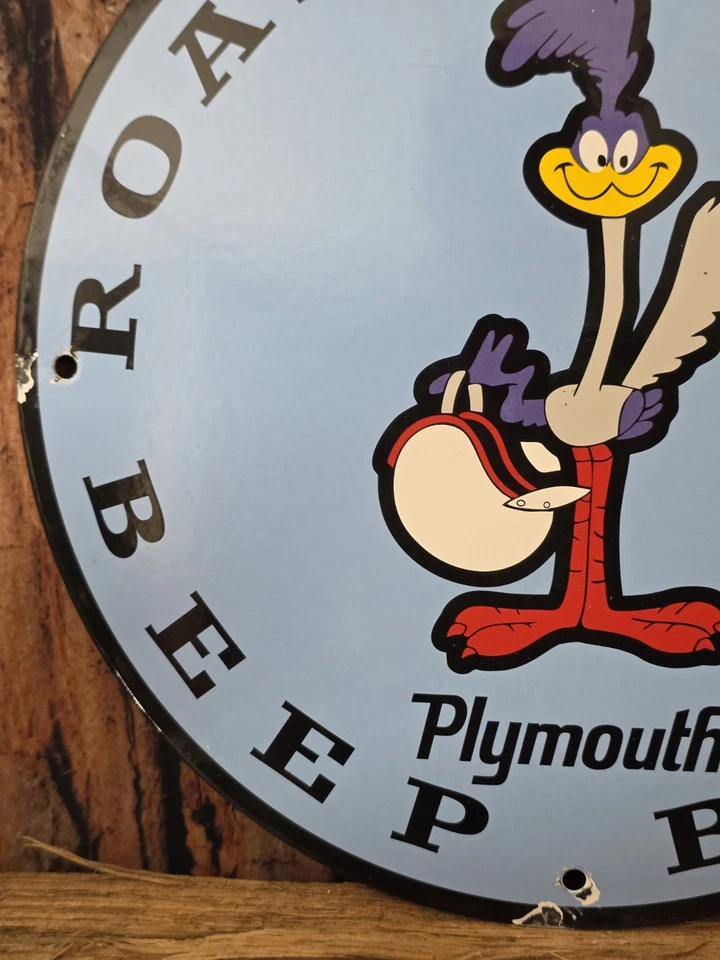 VINTAGE PLYMOUTH ROADRUNNER PORCELAIN SIGN 12" - Image 3 of 4