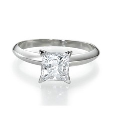 1/2 Carat New Princess Cut Lab Created Diamond Engagement Ring F/VS2 18K White G