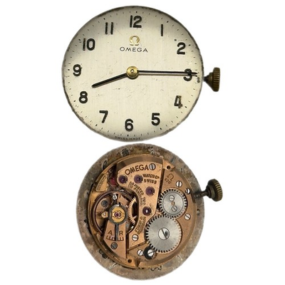 #ad Omega Vintage Manual Wind Watch Movement Dial 15J Swiss Spares Repair Parts Only GBP 60.00