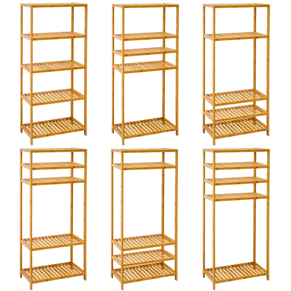 Bambus Regal 130x60 Standregal Bücherregal Küchenregal Badregal Bambusregal Holz - Bild 4 von 4