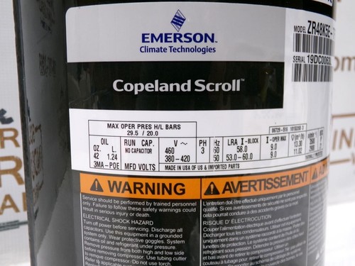 Emerson Copeland Scroll Compressor ZR48K5E-TFD-800 - Picture 4 of 9