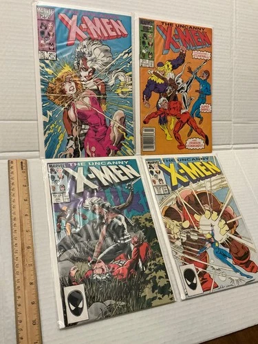 Vintage X-Men Comic Book Lot Issues # 214 215 216 & 217 Marvel 1980s Wolverine