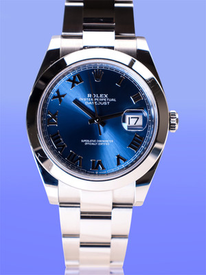 2025 Rolex Datejust ''Roman Numerals'' 41MM Blue Dial Oyster Bracelet (126300)