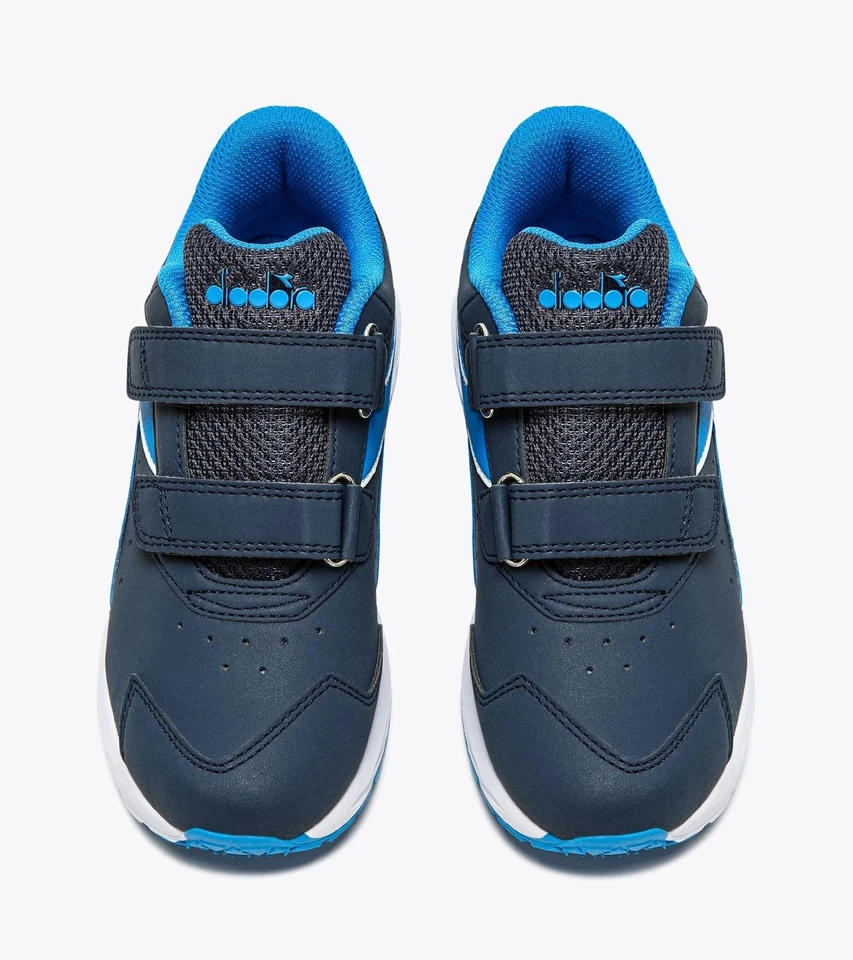 DIADORA SNEAKERS Jr FALCON 4 180724 C6891 pelle BLU con STRAPPO fino a 38 - Immagine 3 di 4