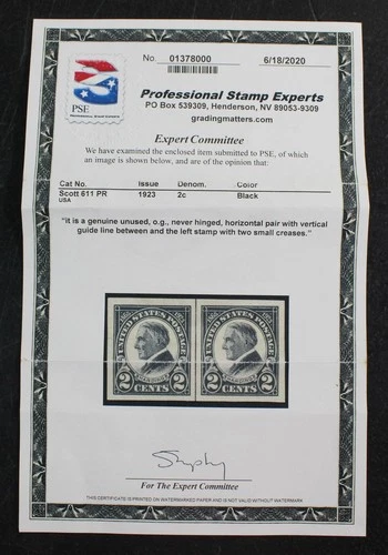 CKStamps: US Stamps Collection Scott#611 Mint NH OG PSE Cert