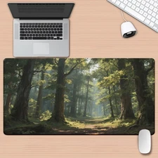 40*90cm1pc XXL Forest Pathway Mouse Pad - Large Non-Slip Rubber Base Desk Mat fo