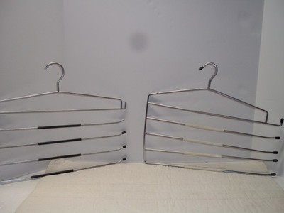 Lot of 2 Five Tier Metal Non-Slip Closet Organizer Pants Skirts Scarves