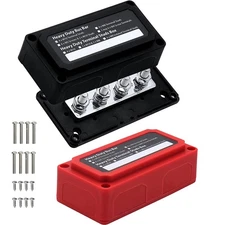 300A Bus Bar 12V DC Waterproof Power Distribution Block with 4 x 3/8 (M10)