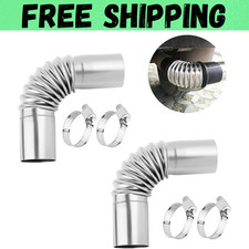 2PCS Air Parking Diesel Heater Exhaust Pipe,Stainless Steel 24mm Flexible Exhaus