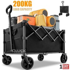 200KG Heavy Duty Foldable Trolley Cart Wagon Beach Camping Festival 100L Folding
