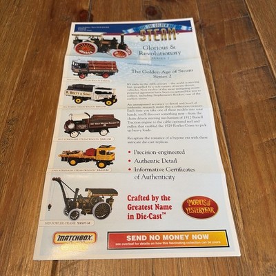 Matchbox Collectibles - Relive The Golden Age of Steam Series 2 Brochure/Leaflet 