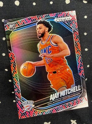 AJAY MITCHELL 2024-25 PANINI PRIZM BLACK ROOKIE SNAKESKIN SSP RC    