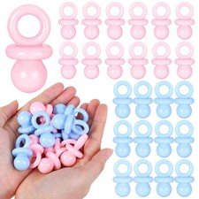 24 Pcs Baby Shower Pacifiers, 1.75 Inch Plastic Pacifiers for Pink Blue