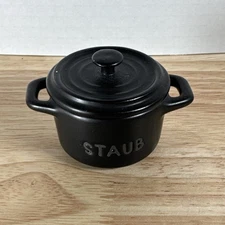 STAUB - Mini Black Ceramic Stoneware Spice/Salt/Pepper Container 