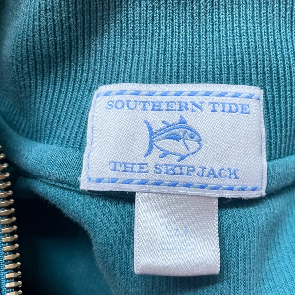 Southern Tide Sweater Mens Sz L Green Cotton Quarter Zip The Skipjack Sweatshirt - Image 3 of 4