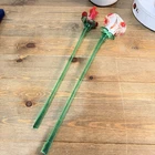 Vintage Set of 2 Murano Style Glass Long Stem Flowers Bouquet 20" Hand Blown