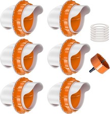 DIY Chicken Feeder No Waste 6 Ports Orange New