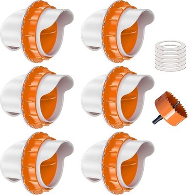 DIY Chicken Feeder No Waste 6 Ports Orange New