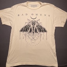 Bad Omens Shirt Mens Large White Moth Graphic Band Tee T-Shirt Sumerian Records