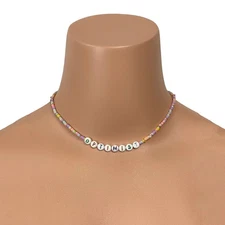 Kendra Scott Reece Optimist Gold Strand Necklace New $55 Pink Pastel 15" Length