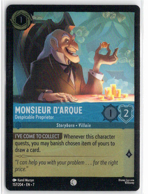 Disney Lorcana Archazia's Island #157/204 - Monsieur D'Arque NM Foil
