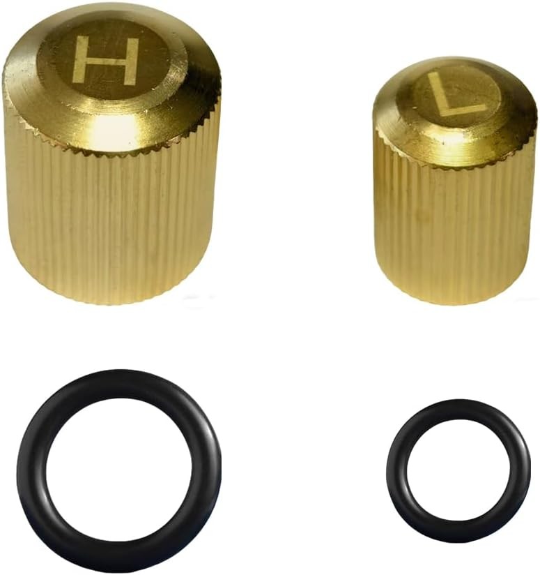 R134a Brass AC Valve Caps High Low Side Service Port Heavy Duty