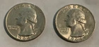 1964 Washington Quarter Silver Two (2) Coins ...P(1) and D(1) Circulated (A25)