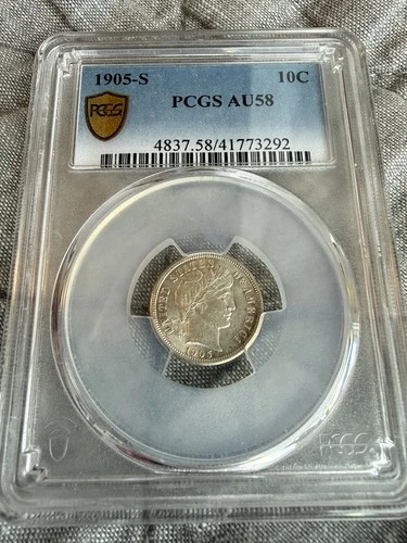 1905 S Barber Dime PCGS AU58 10c