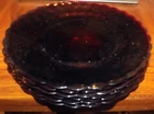 Anchor Hocking Ruby Red Bubble Glass9 3/8" plates lot of 6