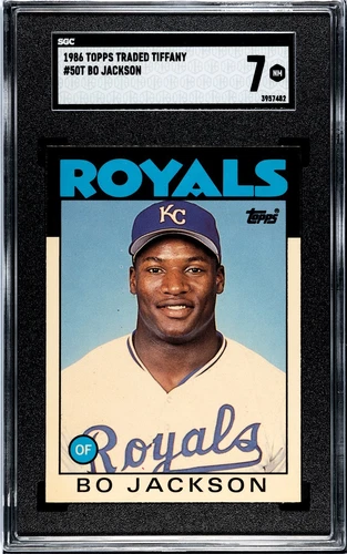 Bo Jackson 1986 Topps Traded Tiffany Card (RC) #50T- SGC Graded 7 NM - KC ROYALS