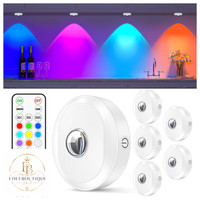 Willed RGB LED Spots Akku Kabellos Mit Fernbedienung 6Er Set Dimmbar Timer 3000K