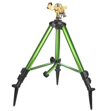  Impact Sprinkler on Tripod Base with Stakes, 360 Degree Large Area Coverage 1