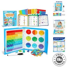 Portable Magnetic Fraction Tiles Circles - 102-Piece Interactive Learning Set