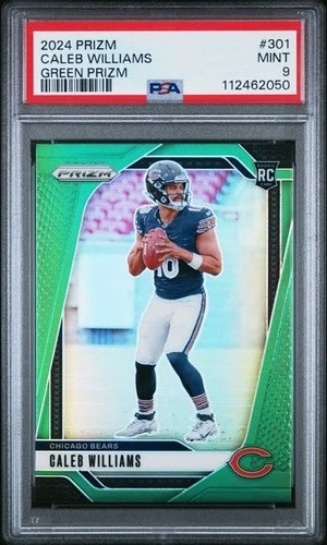 2024 Panini Prizm Caleb Williams Green Rookie RC Chicago Bears 201 PSA 9