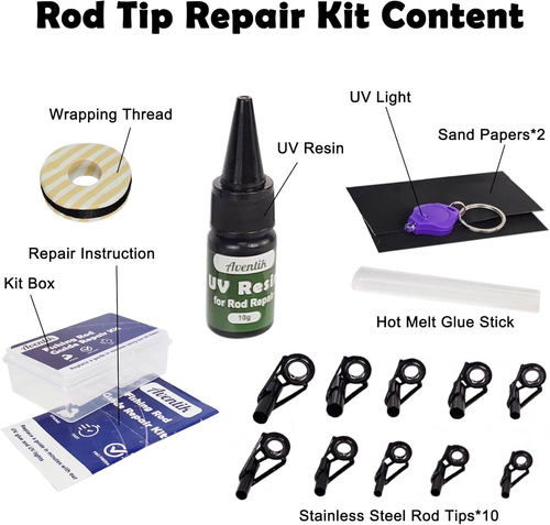 Fishing Rod Tip Repair Kit Complete with Rod Building Supplies, Complete Supplie - Picture 2 of 5