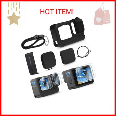 FitStill Black Silicone Sleeve Case for Go Pro Hero 12/Hero 11/Hero 10/Hero 9 Bl