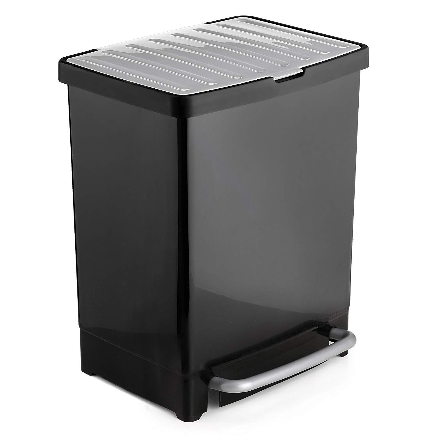 Cubo basura reciclaje Tatay negro 17L + 8L