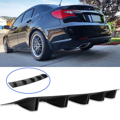 Rear Lip Bumper Diffuser Shark 10 Fins Spoiler Wing Matte Black For Chrysler 200