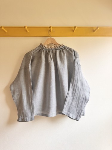 nest Robe Japan NEW NWT linen waffle woven open back blouse shirt jacket OS - Picture 4 of 6