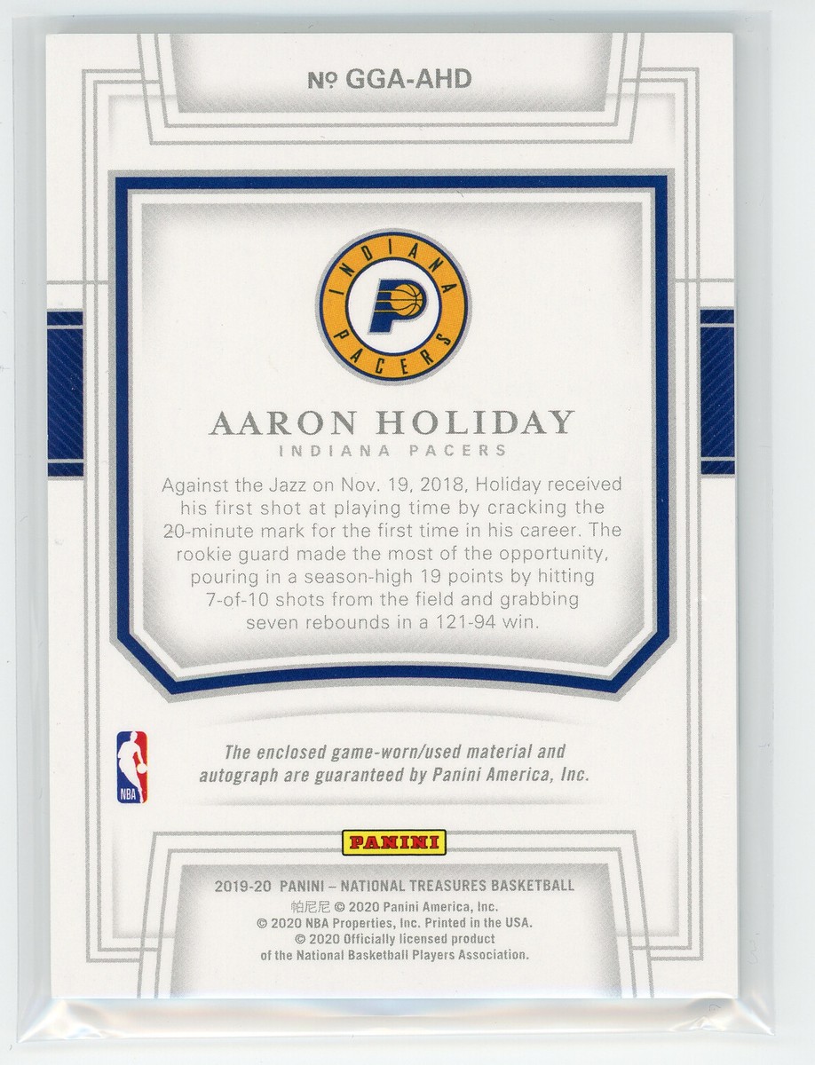 その他 Aaron Holiday RC auto National Treasures 2018-19 Panini National Treasures Aaron Holiday RPA Rookie