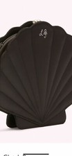 Lulu Guinness Swarovski Stones Fan Clutch Bag /black